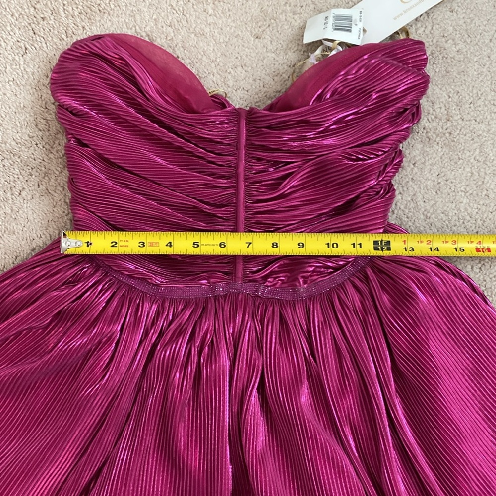 Bronx & Banco NWT Womens Florence Fuchsia Mini Dress Gold Zipper Tulle Size 8 US - Picture 15 of 16